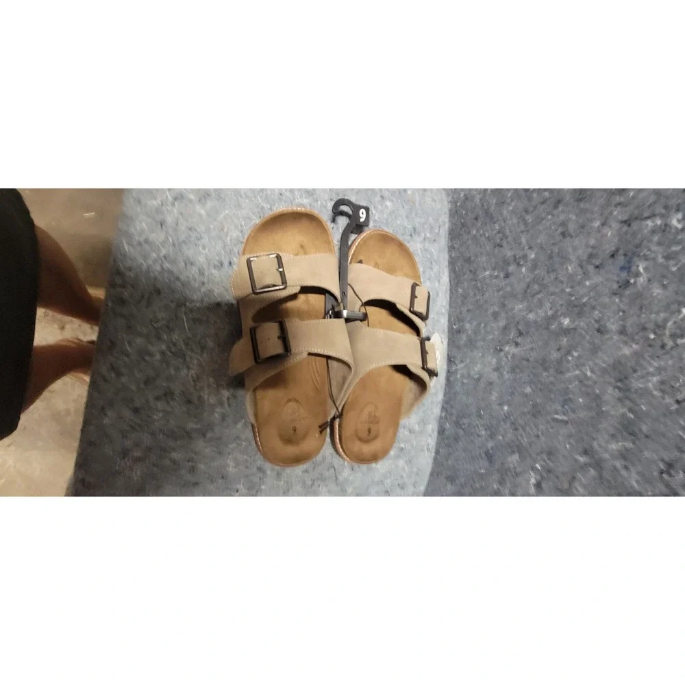 George Men's Hip Strap Sandals Taupe Size 9 NWT
